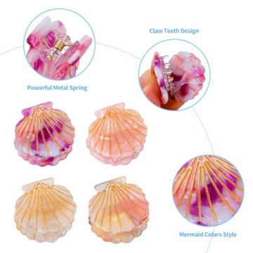 YARIEW Seashell Mini Hair Claw Clips for Stylish Hairstyles