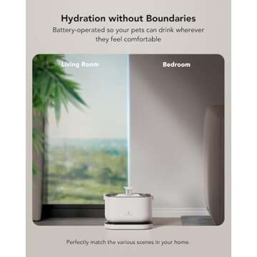 PETLIBRO Cat Water Fountain, Cordless Pet Water Fountain Battery Operated, 2.5L/84oz Dockstream Wate...