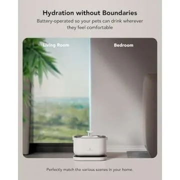 PETLIBRO Cat Water Fountain, Cordless Pet Water Fountain Battery Operated, 2.5L/84oz Dockstream Wate...