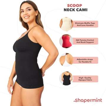 Shapermint Womens Scoop Neck Cami  - All-Day Shapewear