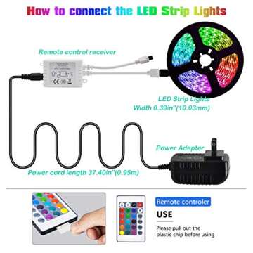 L8star Led Strip Lights 16 Feet Led Lights for Bedroom Party and Home Decoration