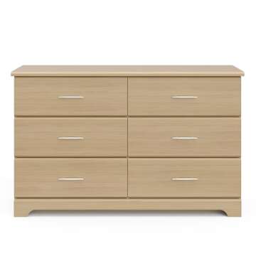 Storkcraft Brookside 6 Drawer Double Dresser (Driftwood) – Dresser For Nursery, 6 Drawer Dresser, Kids Dresser, Nursery Dresser Drawer Organizer, Chest of Drawers