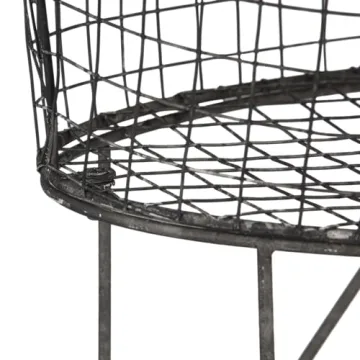 Creative Co-op Vintage Metal Basket Cart with Wheels