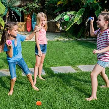 Auksay 50 Water Soaker Balls Reusable Water Balloons Splash Balls Pool Water Toys Outdoor Toys for K...