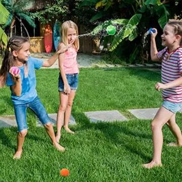 Auksay 50 Water Soaker Balls Reusable Water Balloons Splash Balls Pool Water Toys Outdoor Toys for K...