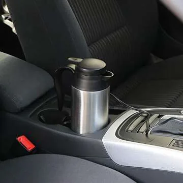 Car Kettle Boiler Sunsbell 650ml Car Heating Travel Cup Stainless Steel Mug Car Coffee Cup Warmer with DC 12V Charger for Car (Kettle Boiler)