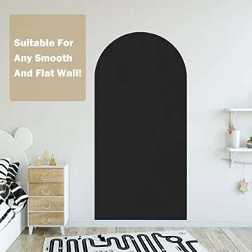 Arch Wall Decal Texture Black Total Abstract New Asphalt Stucco Concrete Tar Sandpaper Peel and Stick Wallpaper Self-Adhesive Removable Wall Sticker Mural Wall Decor for Living Room Bedroom Nursery