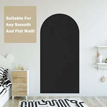 Arch Wall Decal Texture Black Total Abstract New Asphalt Stucco Concrete Tar Sandpaper Peel and Stick Wallpaper Self-Adhesive Removable Wall Sticker Mural Wall Decor for Living Room Bedroom Nursery