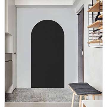 Arch Wall Decal Texture Black Total Abstract New Asphalt Stucco Concrete Tar Sandpaper Peel and Stick Wallpaper Self-Adhesive Removable Wall Sticker Mural Wall Decor for Living Room Bedroom Nursery