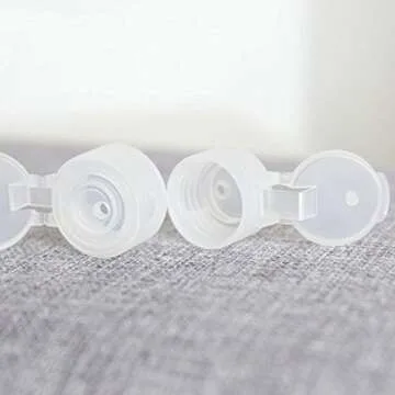 Onwon 6 Pcs 30 ml/1 oz Empty Plastic Sample Travel Size Plastic Empty Squeeze Bottle Container Jar Pot Vial with Flip Lid Perfect for Emollient Water Shower Gel Emulsion Etc