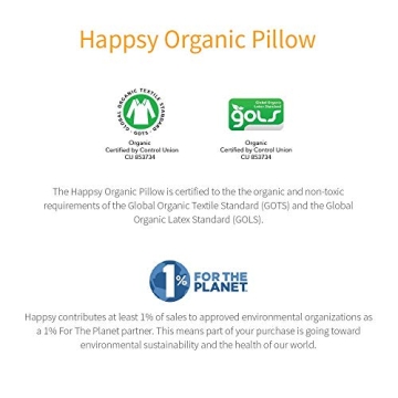 Happsy Organic Latex Pillow with Breathable Cotton