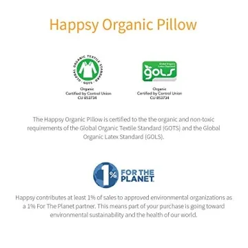 Happsy Organic Latex Pillow with Breathable Cotton