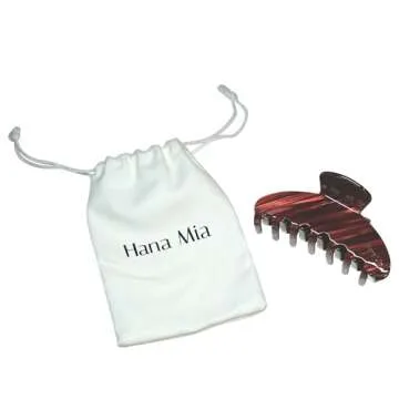 Hana Mia Hair Clip for Women, Burgundy, 4 Inches, Large Claw Clip for Thick Hair, Premium Durable Acetate, No Slip Grip, 1 Piece