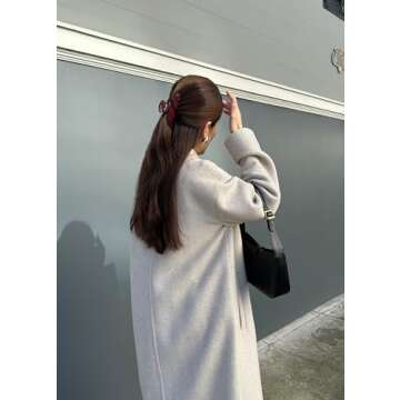 Hana Mia Hair Clip for Women, Burgundy, 4 Inches, Large Claw Clip for Thick Hair, Premium Durable Acetate, No Slip Grip, 1 Piece