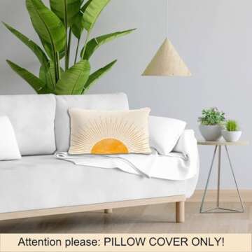 Soft Flannel Abstract Sunrise Pillow Cover | 12x20 Inch