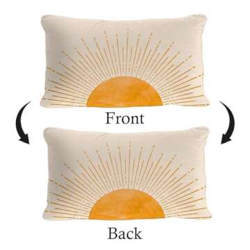 Soft Flannel Abstract Sunrise Pillow Cover | 12x20 Inch