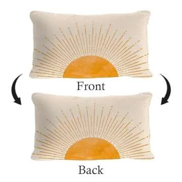Soft Flannel Abstract Sunrise Pillow Cover | 12x20 Inch