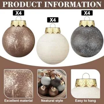 Yunlly 12 Vintage Copper Christmas Ornaments for Home