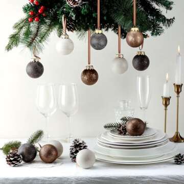 Yunlly 12 Vintage Copper Christmas Ornaments for Home