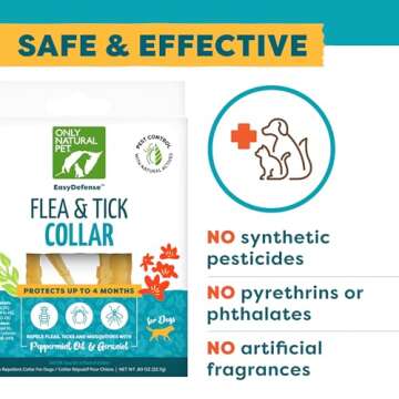 Only Natural Pet EasyDefense Flea & Tick Dog Collar - Canine Flea Control Collars - One Size Fits All - Pet Care That Protects up to 4 Months - for Dogs (Single Pack)