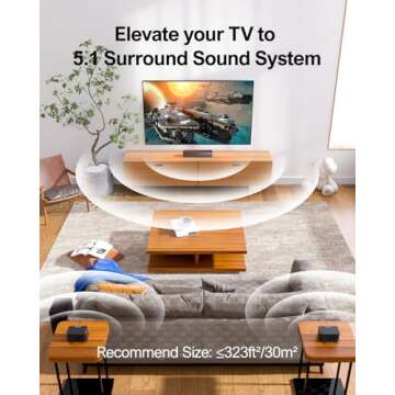 ULTIMEA 5.1 Virtual Surround Sound Bar, Peak Power 320W, Surround Sound System Home Theater Sound Ba...