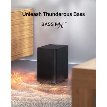 ULTIMEA 5.1 Virtual Surround Sound Bar, Peak Power 320W, Surround Sound System Home Theater Sound Bar for Smart TV with Adjustable Surround Speakers and Subwoofer, TV Soundbar Poseidon D50