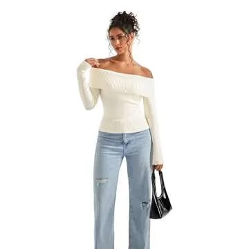 Trendy SUUKSESS Off Shoulder Sweater for Fashion-Forward Women