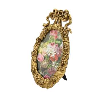 Kaolituis Vintage Picture Frame 5x7 with Gold Trim Antique Tabletop Wall Hanging Photo Frame with Gl...