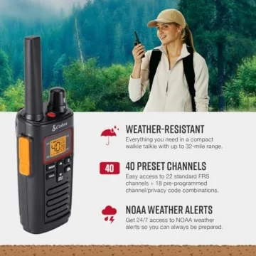Cobra RX380 Walkie Talkies - Long Range & Rechargeable 2-Pack