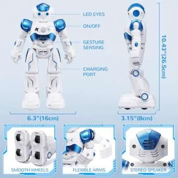 SGILE RC Robot Toys for Kids, Gesture Sensing Programmable Rechargeable Remote Control Robot for Age...
