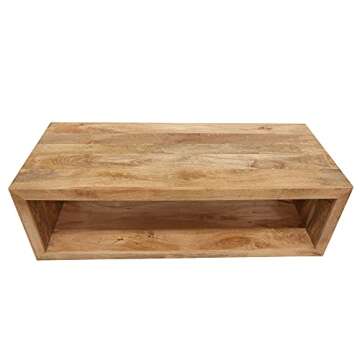 58-Inch Urban Port Cube Mango Wood Coffee Table - Stylish & Functional