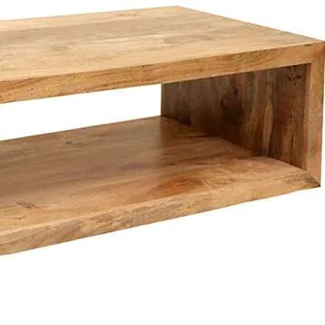 58-Inch Urban Port Cube Mango Wood Coffee Table - Stylish & Functional