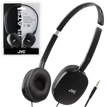 JVC Flats On-Ear Wired Headphones Lightweight Comfortable Sound