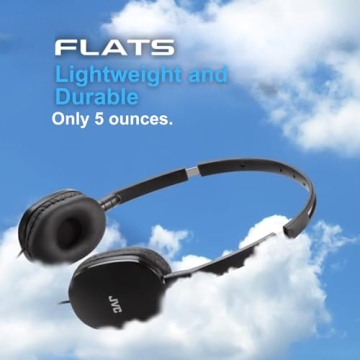JVC Flats On-Ear Wired Headphones Lightweight Comfortable Sound