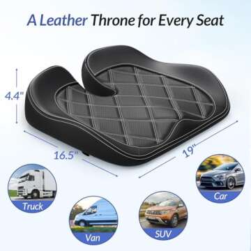 ZIKEE Leather Car Seat Cushion for Ultimate Comfort