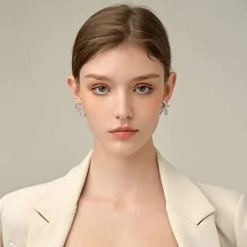 Stylish Rhinestone Bow Stud Earrings for Women