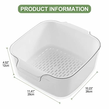 HNNJCK BPA Free Double Layered Kitchen Colanders Set