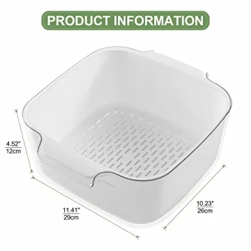 HNNJCK BPA Free Double Layered Kitchen Colanders Set