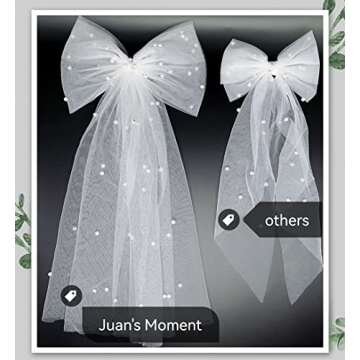 Bachelorette Decorations Bridal Hair Clip Bridesmaid Favors Bride to Be Bridal Shower Gift Bride Hair Pieces Headband Pearl White Bow Veil