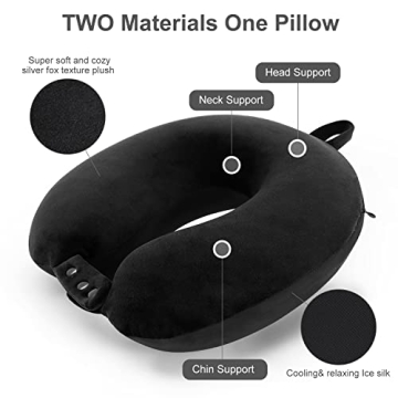 Travel Neck Pillow Memory Foam for Comfortable Travel Use