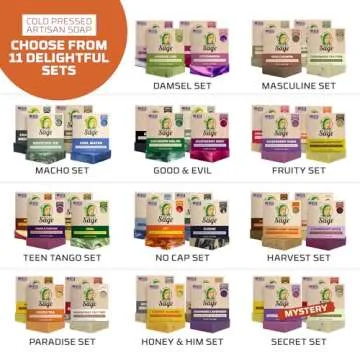 Age of Sage Natural Bar Soap Gift Set for Women Vegan Bath H made Cold Process Artisan with Essential Oil, Aromatic All Moisturizing Wash Soaps, Fragrant Victorian Scent (4 Pack) 1 Count (Pack of 4)