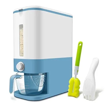 Lenwi 25 Lbs Rice Dispenser, Large Cereal Dry Food Storage Containers with Measuring Cup,BPA-Free Ho...