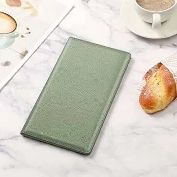 FINPAC Car Registration and Insurance Card Holder, Vehicle Glove Box Card Organizer Wallet, Automobile Accessories for Documents, License, Sage Green