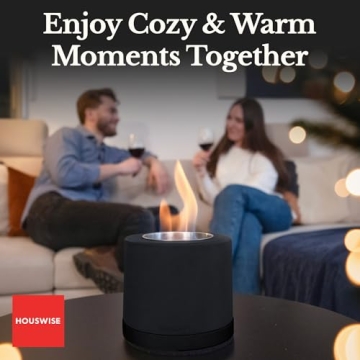 Houswise Tabletop Fire Pit Smores Maker Kit - Concrete Outdoor & Indoor Fire Pit Tabletop, Table Top Firepit, Small Portable Mini Indoor Fireplace