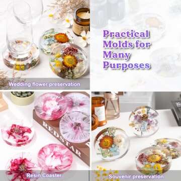 LET'S RESIN Extra Deep Silicone Coaster Molds for Crafting
