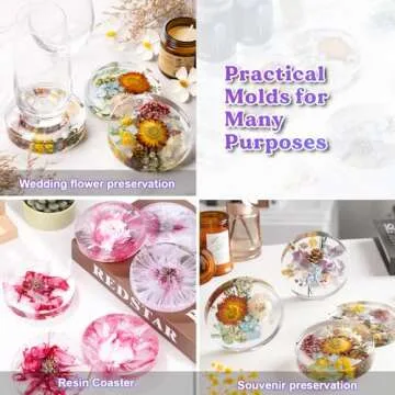 LET'S RESIN Extra Deep Silicone Coaster Molds for Crafting