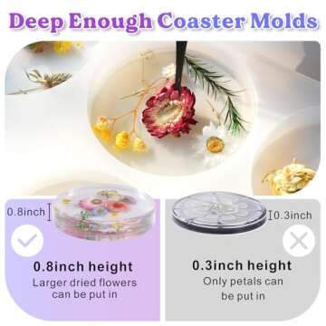 LET'S RESIN Extra Deep Silicone Coaster Molds for Crafting