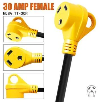 Facon 50Amp to 30Amp RV Power Cord Adapter - Easy Handle