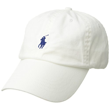 Ralph Lauren Men's Polo Sports Pony Logo Hat - Stylish White & Blue Cap