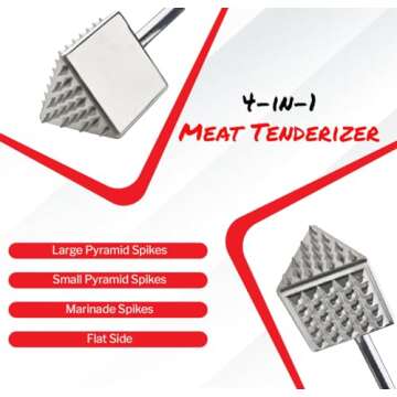 Amco 4-In-1 Meat Tenderizer for Versatile Cooking